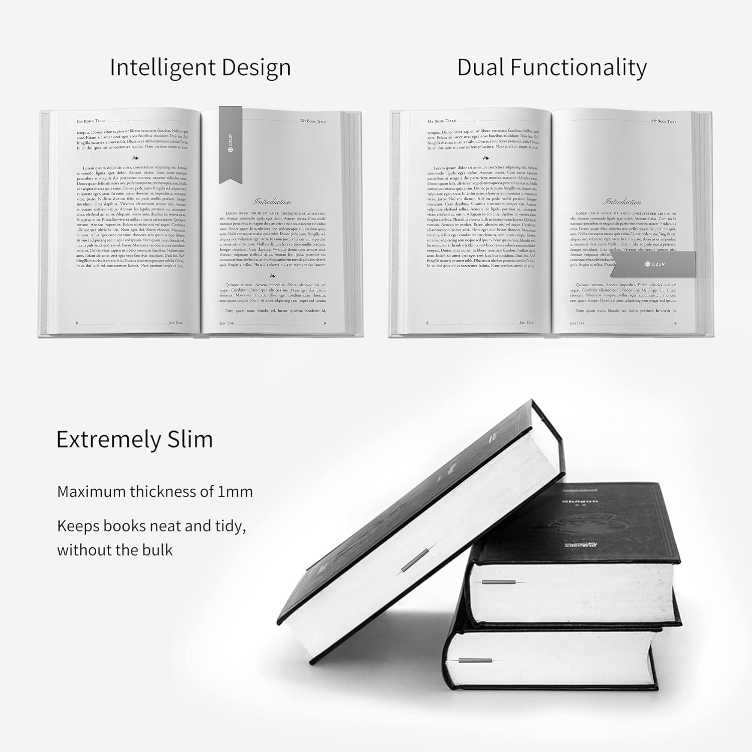 image:imageCJ Tech Metal Bookmark Stylish Bookmarks Teacher Valentine Gift Unique Gift for Women Men Readers LightampDurable Reward Bookmark with ANODIZING Technology SuperGrip UShape DesignBlack