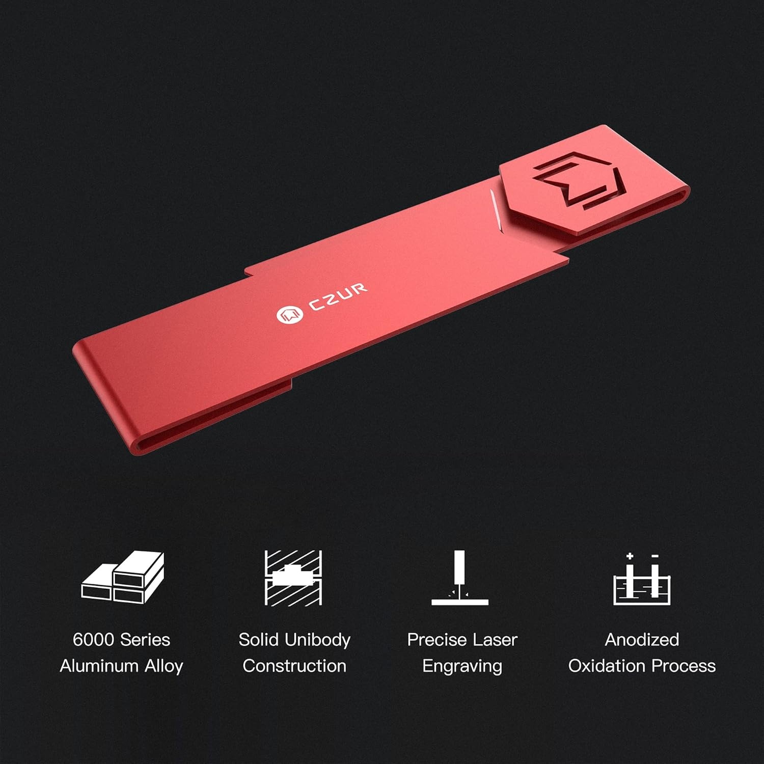 image:imageCJ Tech Metal Bookmark Stylish Bookmarks Teacher Valentine Gift Unique Gift for Women Men Readers LightampDurable Reward Bookmark with ANODIZING Technology SuperGrip UShape DesignRed