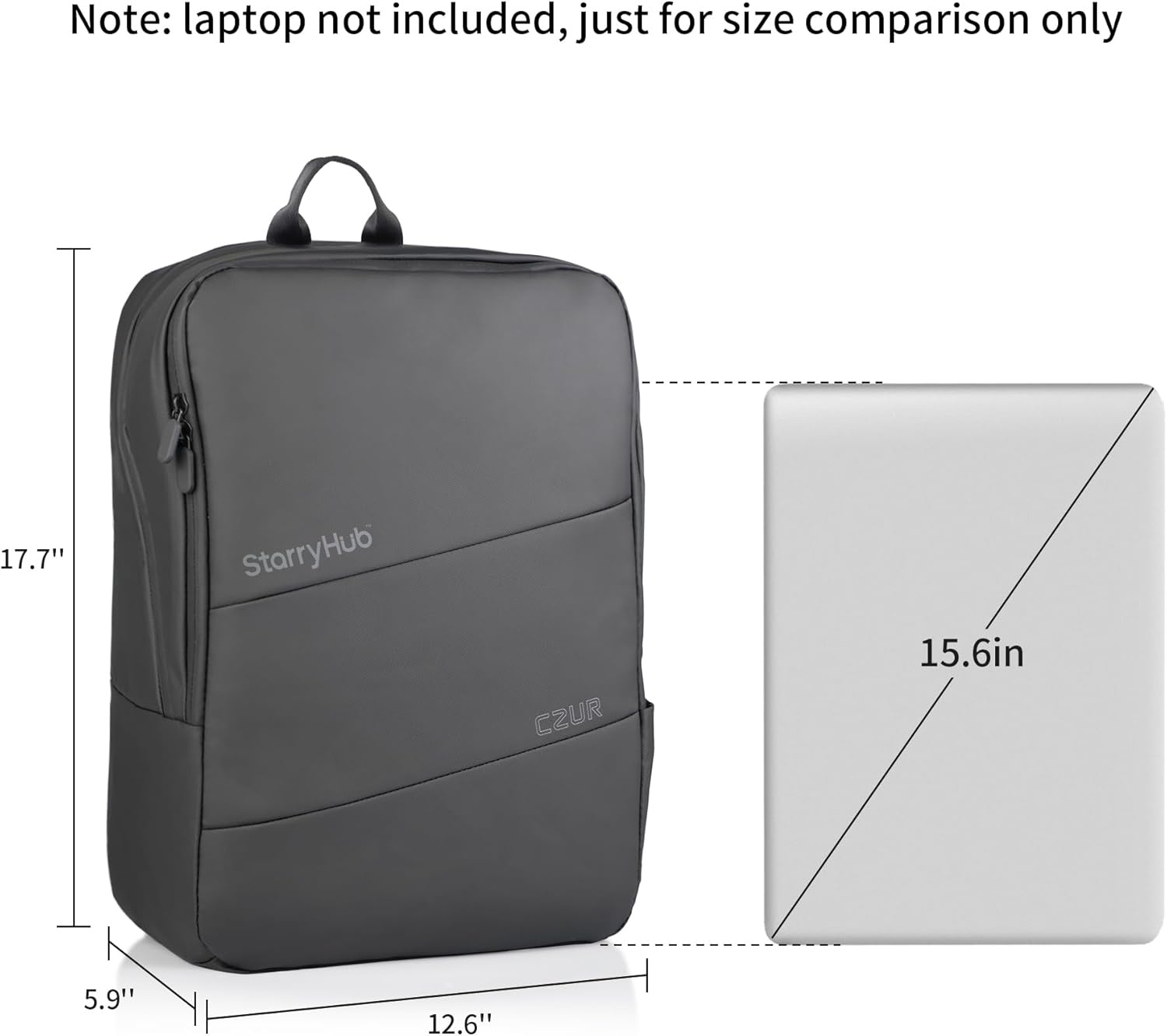 image:imageCZUR Business Travel Backpack for Men Black Water Resistant Laptop Backpack High Capacity Work Backpack Fits 173 Inch Laptop