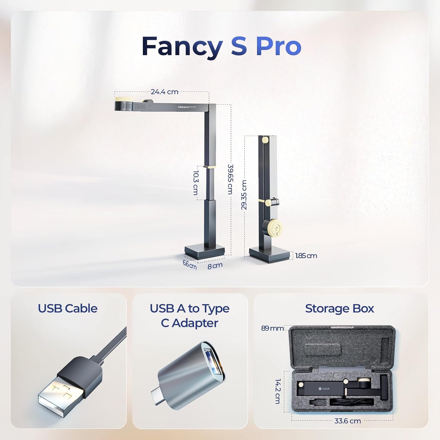 image:imageCZUR Fancy S Pro 12MP USB Document Camera for Teacher 4K Webcam with Microphone and LED Light Up to 60fps Auto Focus for Remote Teaching Live Streaming Web Conference for Mac and WindowsFancy S Pro