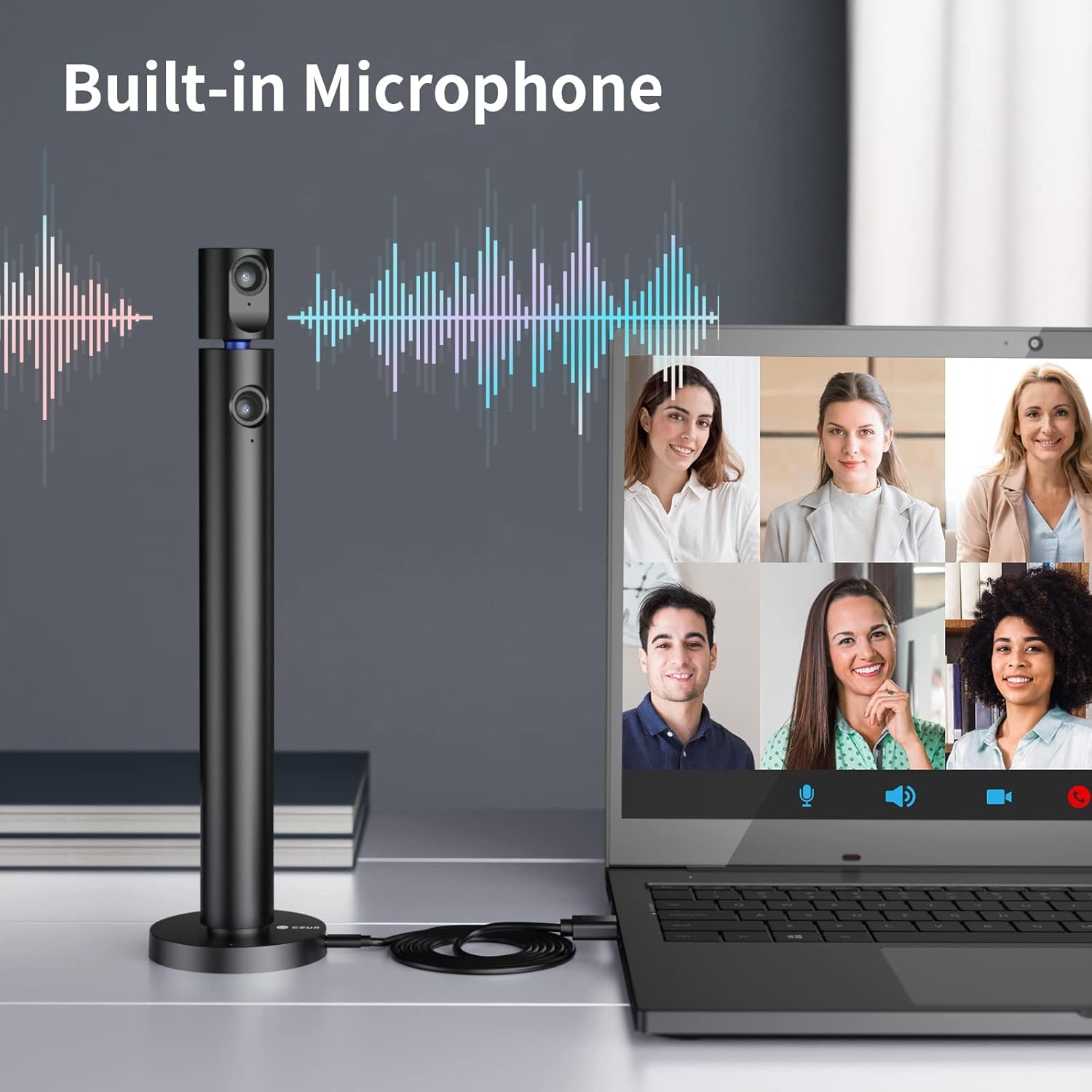 image:imageCZUR Halo Streaming Dual Webcam Professional USB Web Camera 1080P with Microphone 90 View Computer Camera Plug amp Play Compatible with WindowsMac for TikTokYouTubeYahoo MessengerM