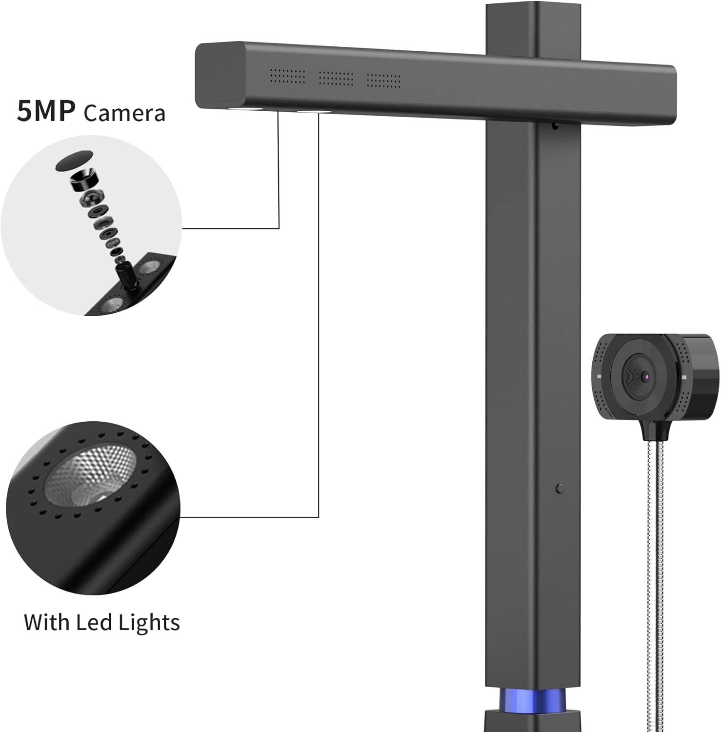 image:imageCZUR Shine 500 Surface Pro AC Document Scanner 5MP Document Camera 2MP Webcam Working Surface A4 Document Scanner for ComputerLaptop 180 Languages OCR Fast Scan 1sPage for PCMac