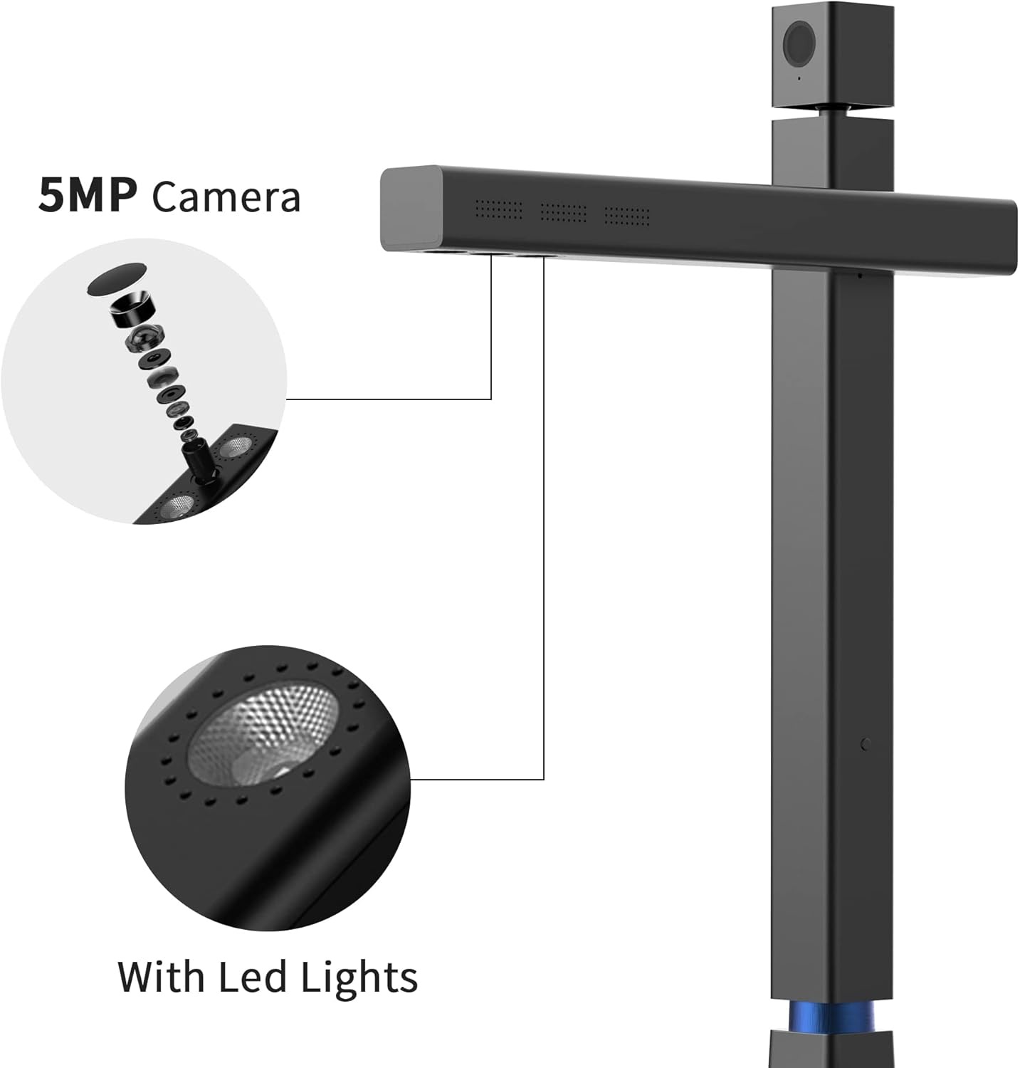 image:imageCZUR Shine 500 Surface Pro DC Document Scanner 5MP Document Camera 2MP Webcam Working Surface A4 Scanner for ComputerLaptop 180 Languages OCR Fast Scan 1sPage for PCMac