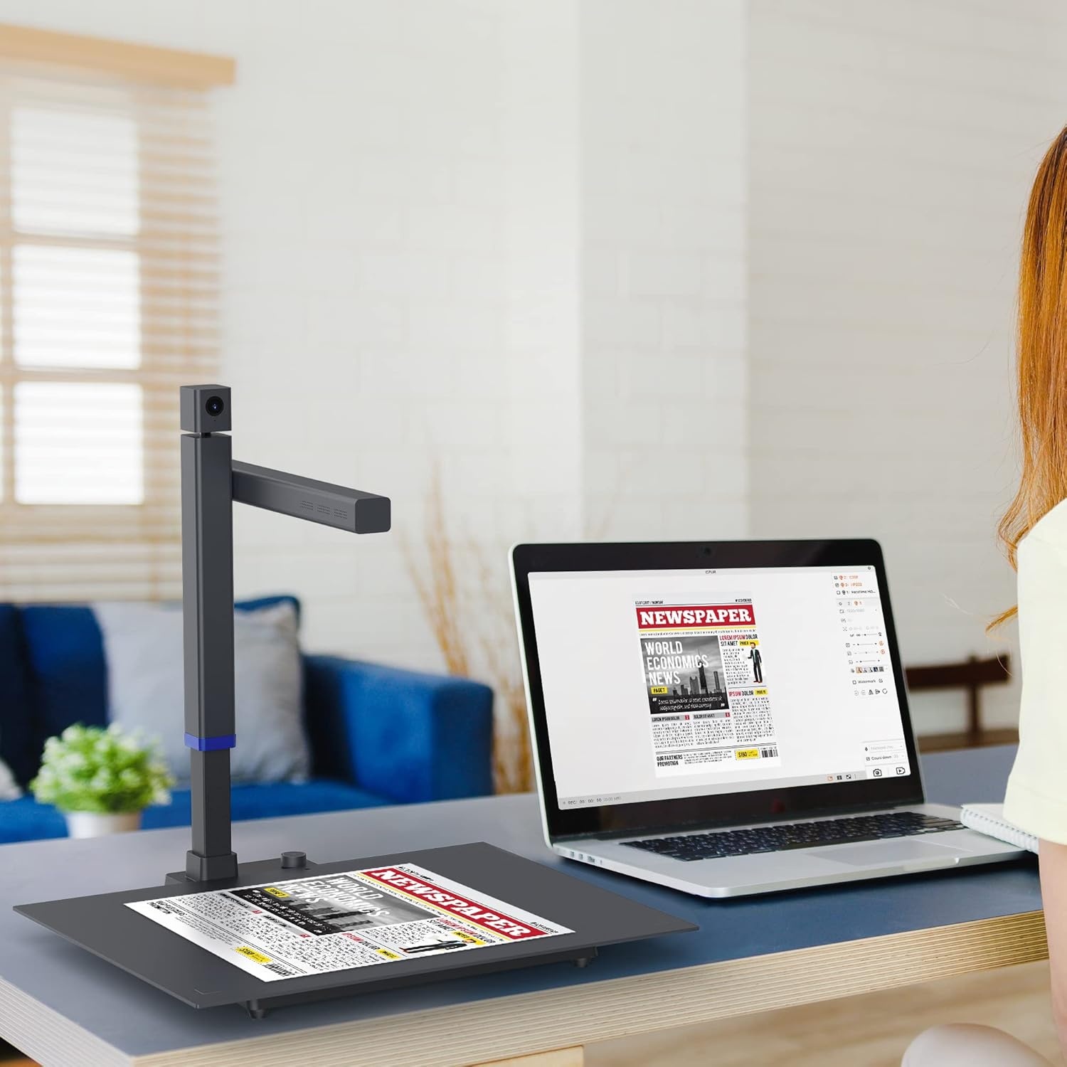 image:imageCZUR Shine Surface Pro Professional Document Scanner 16MP Document Camera 2MP Webcam Working Surface A3 Book Scanner for ComputerLaptop 180 Languages OCR Fast Scan 1sPage for PCMacShine Surface Pro
