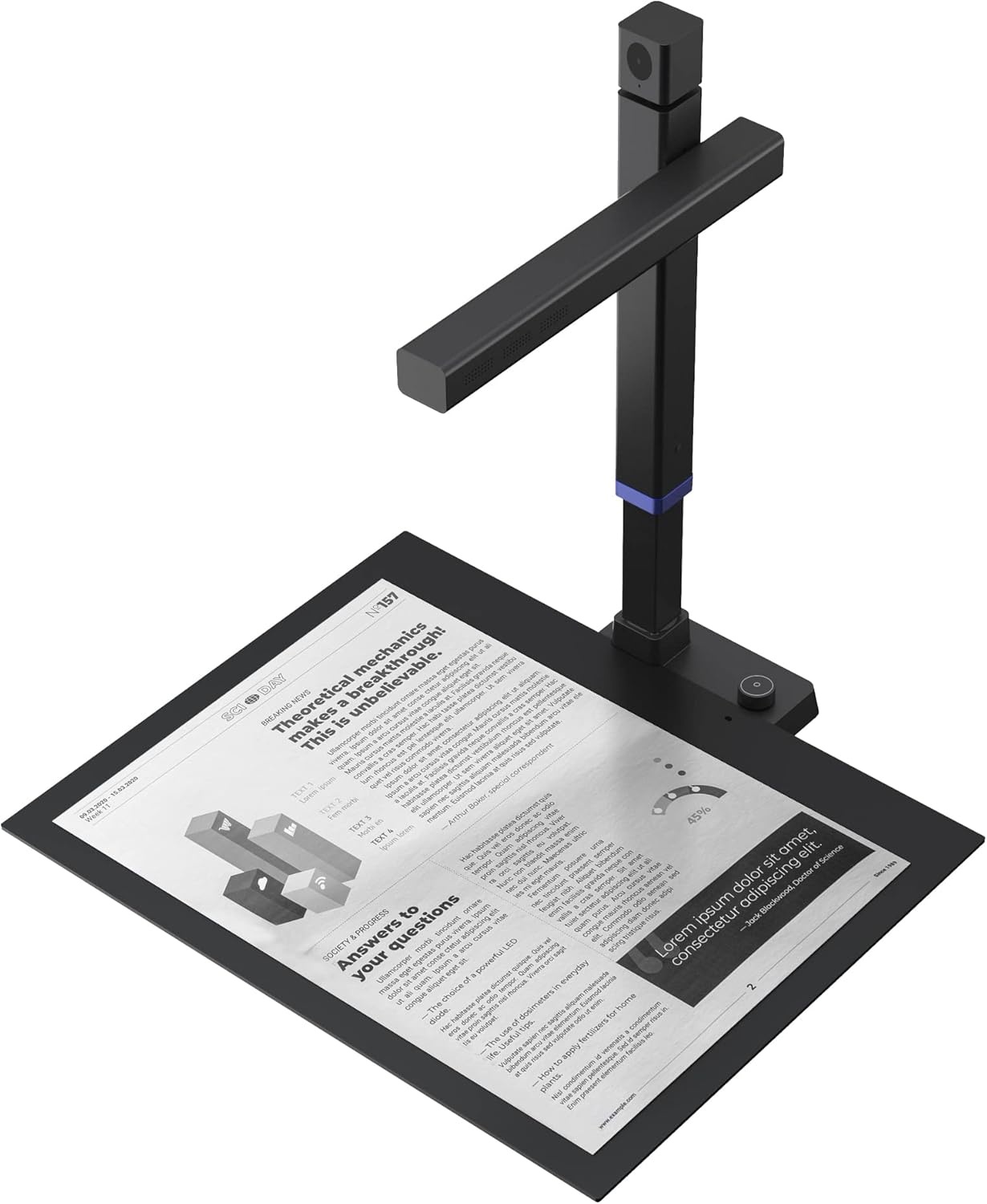 image:imageCZUR Shine Surface Pro Professional Document Scanner 16MP Document Camera 2MP Webcam Working Surface A3 Book Scanner for ComputerLaptop 180 Languages OCR Fast Scan 1sPage for PCMacShine Surface Pro