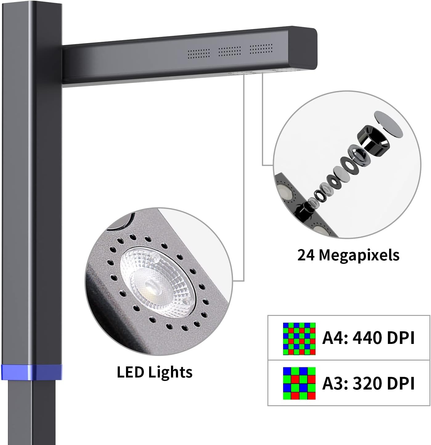 image:imageCZUR Shine Ultra Pro 24MP Document Scanner USB Book Scanner Portable Document Camera A3 Large Format Book Scanner Adjustable Height Max DPI 440 for Windows amp MacShine Ultra Pro