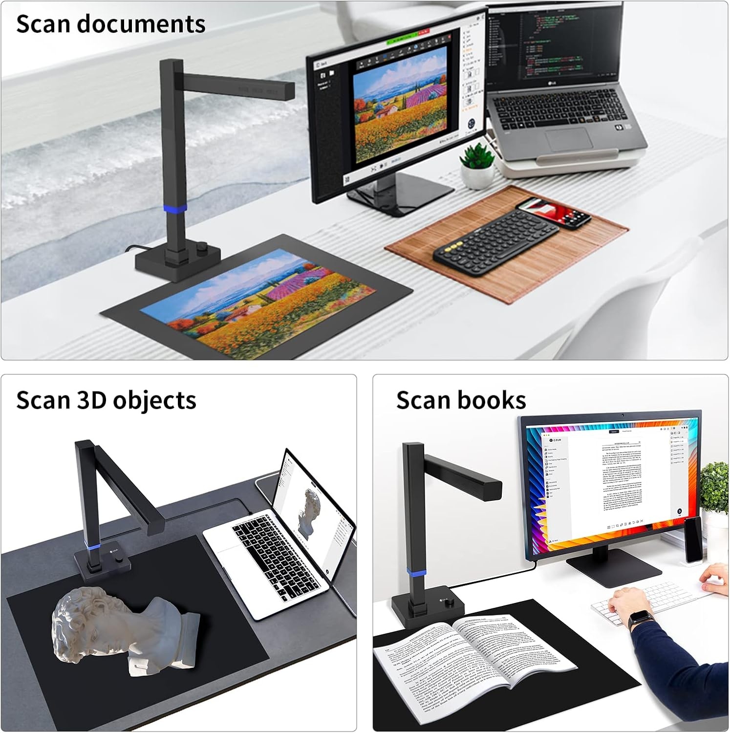 image:imageCZUR Shine Ultra Pro 24MP Document Scanner USB Book Scanner Portable Document Camera A3 Large Format Book Scanner Adjustable Height Max DPI 440 for Windows amp MacShine Ultra Pro