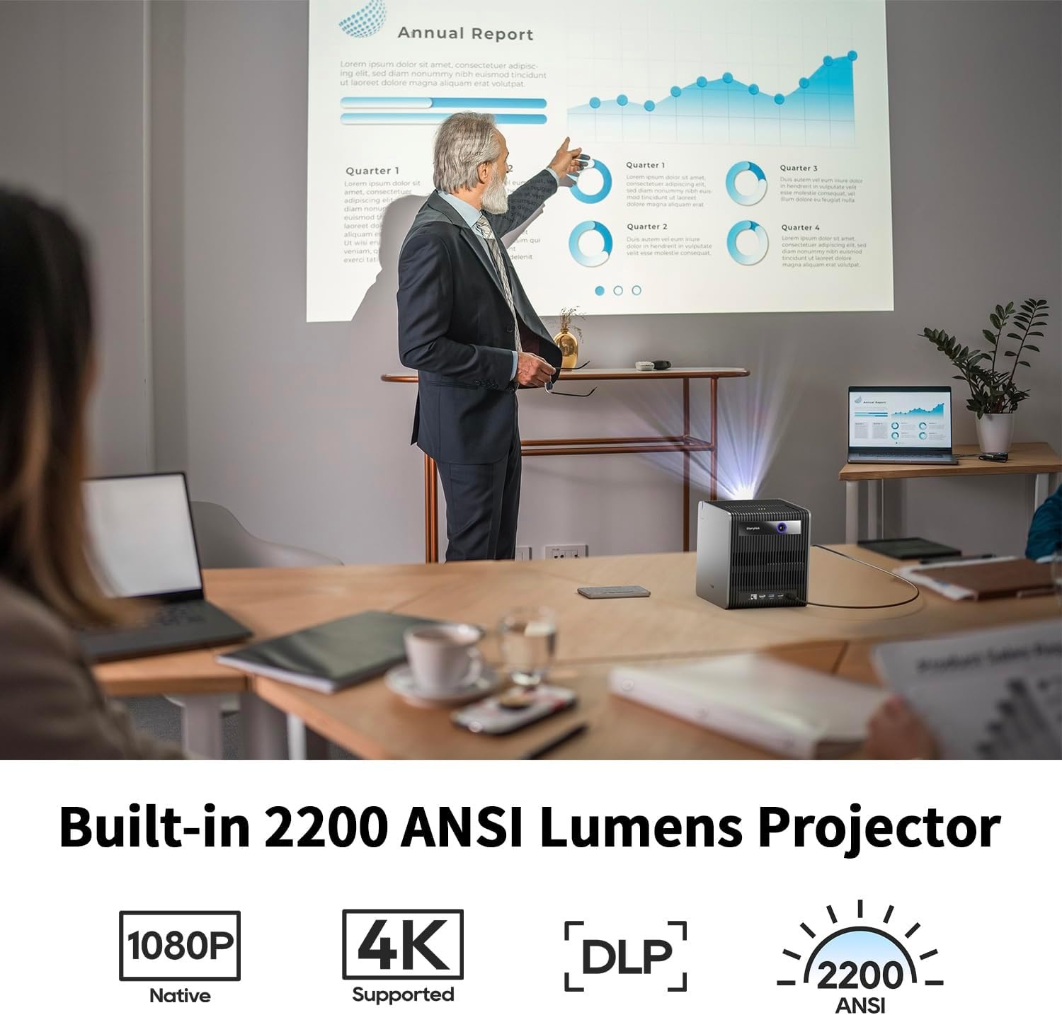 image:imageCZUR StarryHub Video Conferencing System 2200 ANSI Lumens Short Throw Projector HD 1080P Conference Room Camera with Auto Framing 6 AIDriven Microphones Conference Speakers
