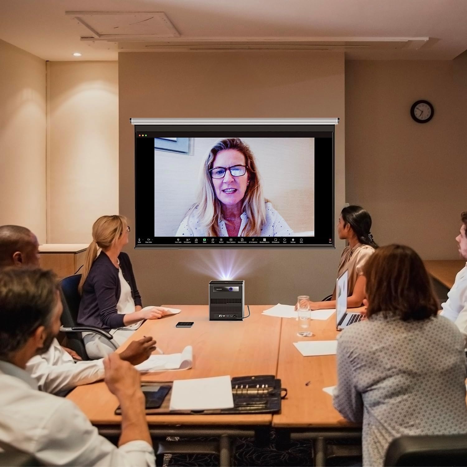 image:imageCZUR StarryHub Video Conferencing System 2200 ANSI Lumens Short Throw Projector HD 1080P Conference Room Camera with Auto Framing 6 AIDriven Microphones Conference Speakers