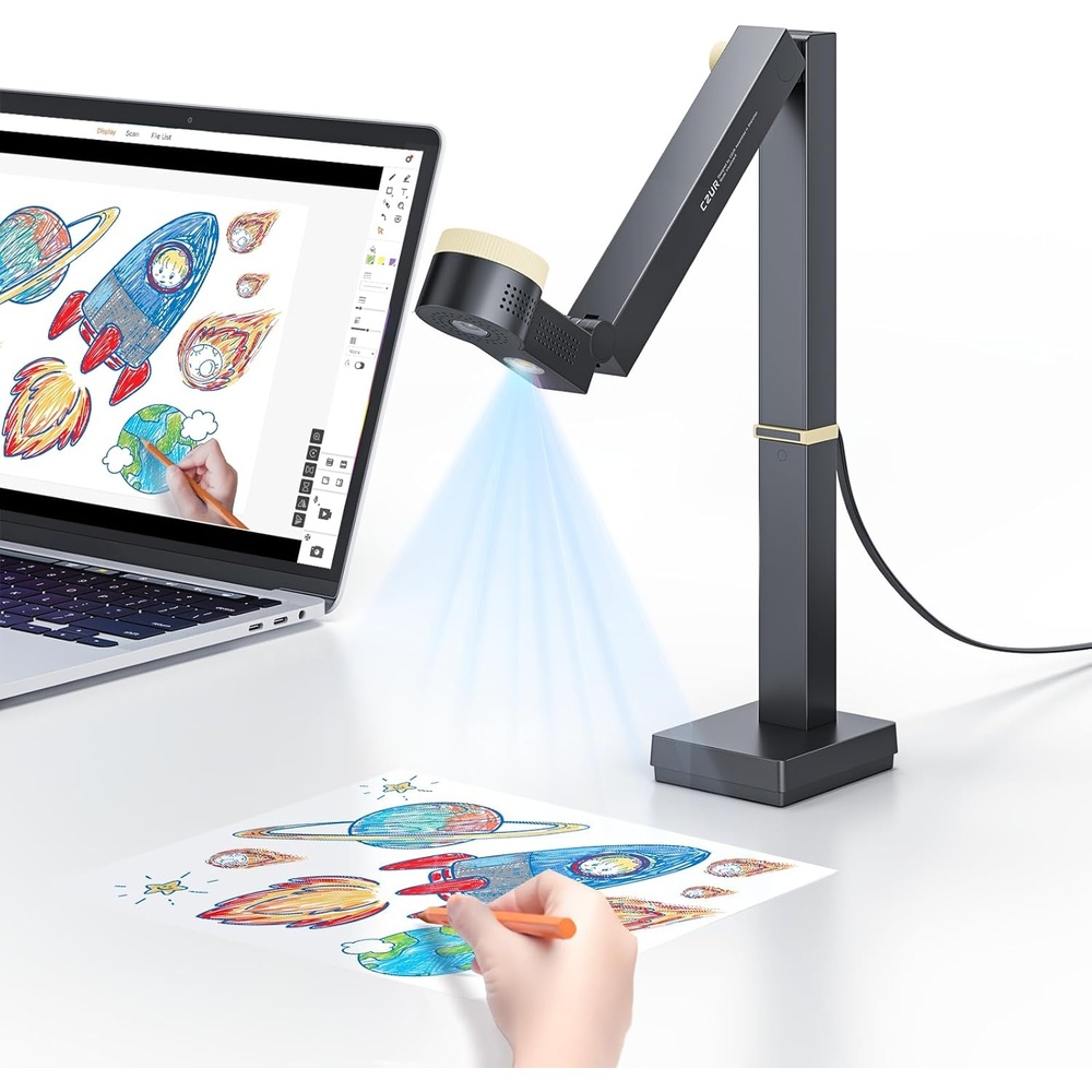 image:imageCZUR Fancy S Pro 12MP USB Document Camera for Teacher 4K Webcam with Microphone and LED Light Up to 60fps Auto Focus for Remote Teaching Live Streaming Web Conference for Mac and WindowsFancy S Pro