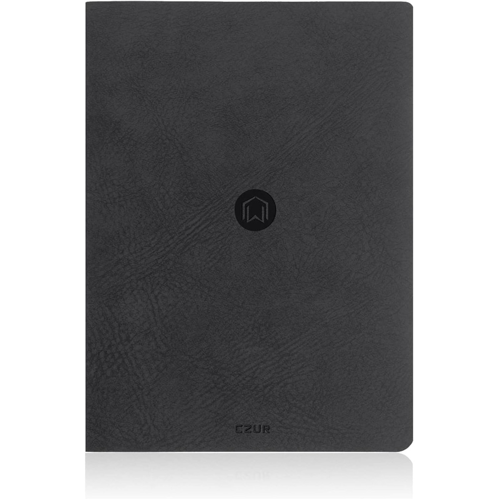 image:imageCZUR Lined Journal Notebooks PU Leather Peach Velvet Soft Cover 192 Pages Medium 56 x 83 Exquisite Notebook for WorkTravelCollege Black