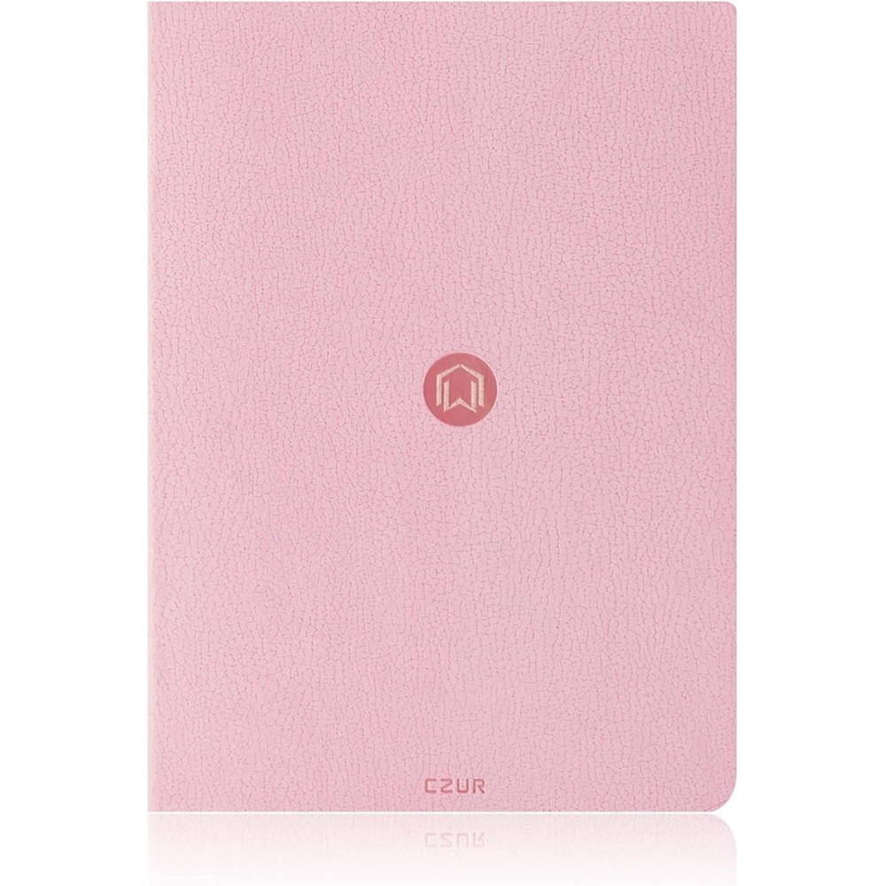 image:imageCZUR Lined Journal Notebooks PU Leather Peach Velvet Soft Cover 192 Pages Medium 56 x 83 Exquisite Notebook for WorkTravelCollege Pink