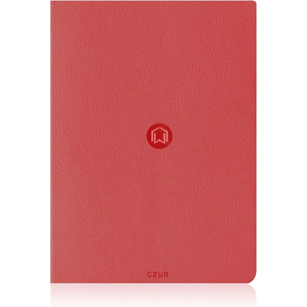image:imageCZUR Lined Journal Notebooks PU Leather Peach Velvet Soft Cover 192 Pages Medium 56 x 83 Exquisite Notebook for WorkTravelCollege Red