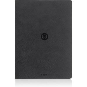 image:imageCZUR Lined Journal Notebooks PU Leather Peach Velvet Soft Cover 192 Pages Medium 56 x 83 Exquisite Notebook for WorkTravelCollege  Black