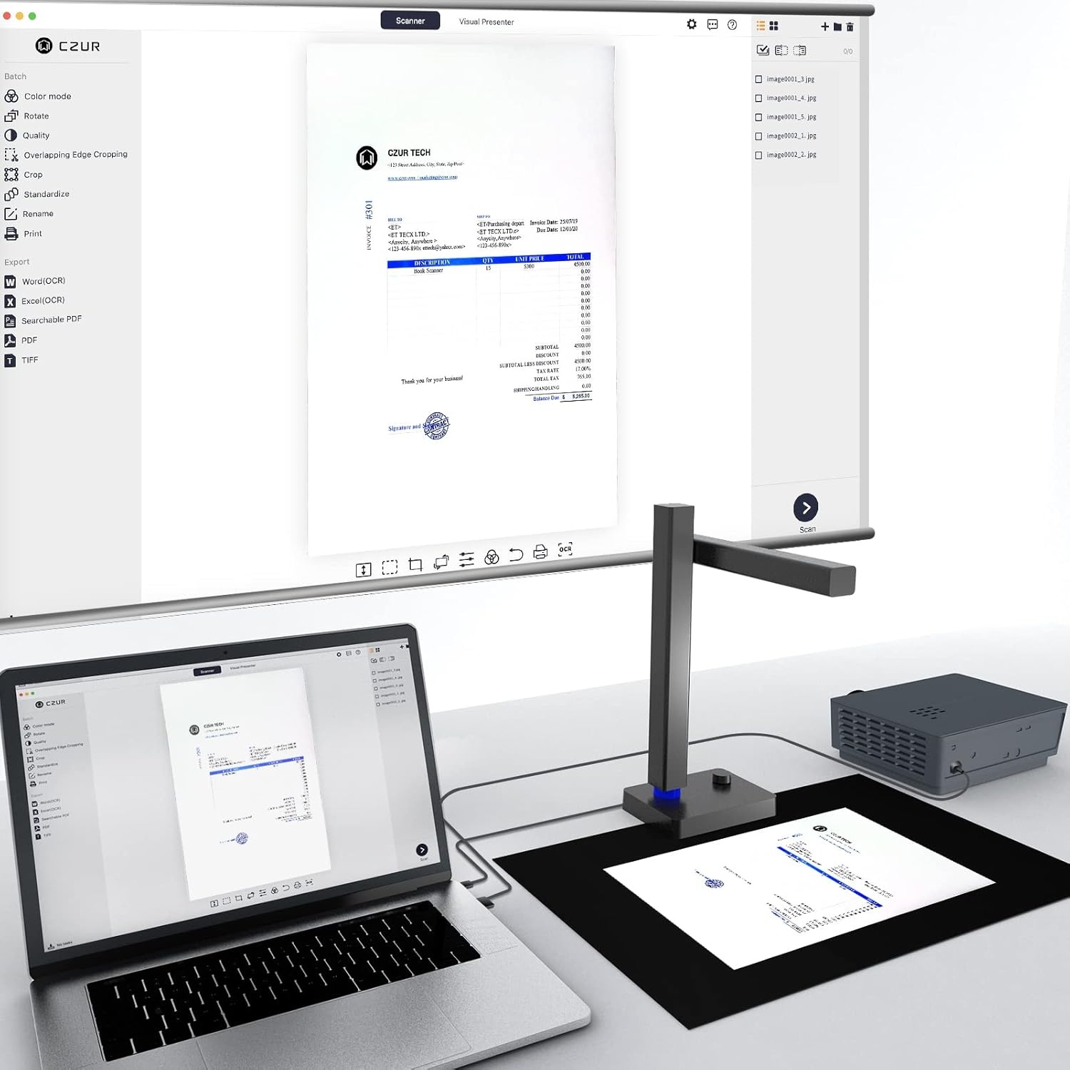 image:imageCZUR Shine800 Pro Portable Document Scanner 8MP Document Camera OCR MultiLanguage Recognition USB Doc Camera for Live Demo Web Conferencing Remote Teaching for Mac OSampWindows